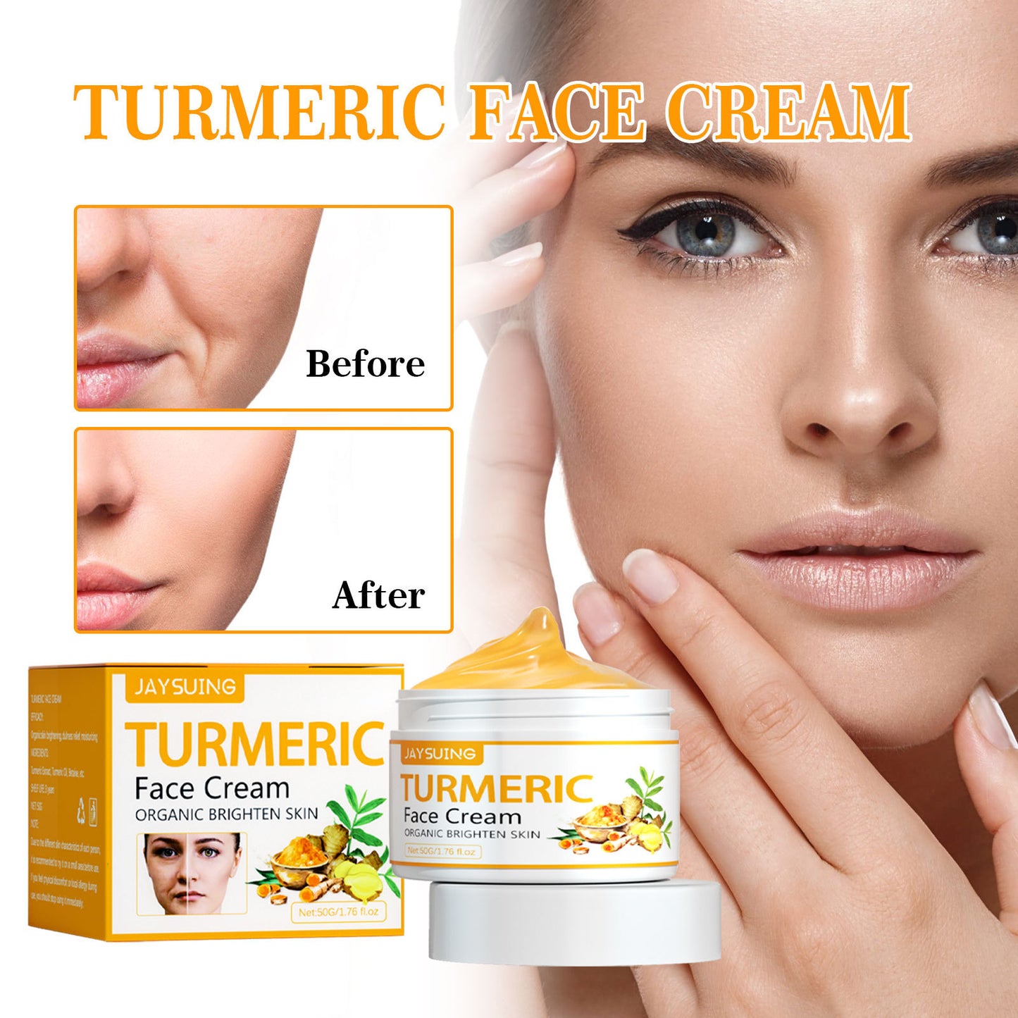 Turmeric Fade Wrinkles Firming Skin Beauty Cream