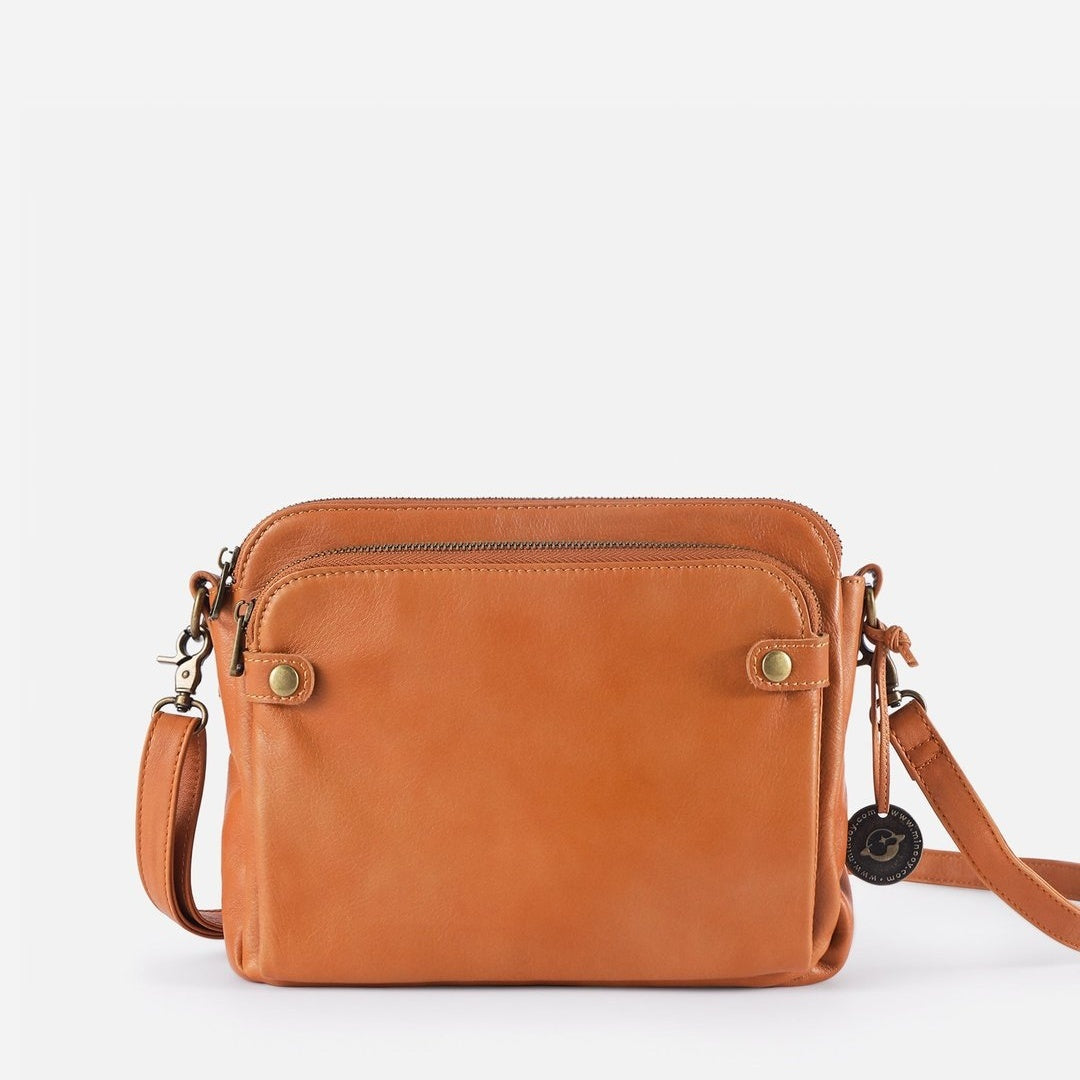 European and American retro three-layer leather messenger bag