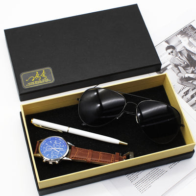 Herrenuhr Business Stift Brille Set