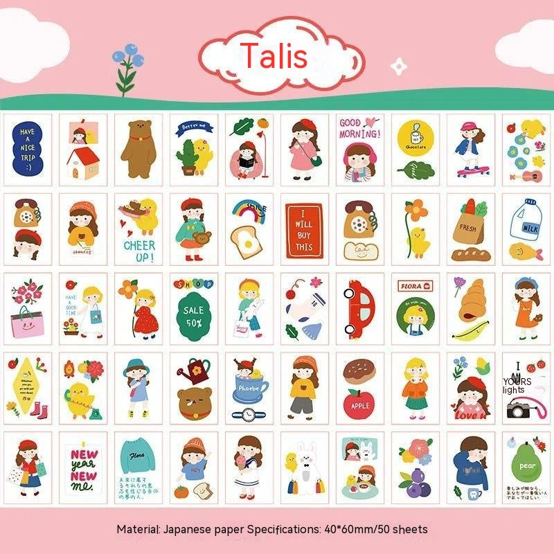 Stickers Hand Account Painting Heart Stickers Notebook Special Screen Protector Japanese Paper Cartoon Characters