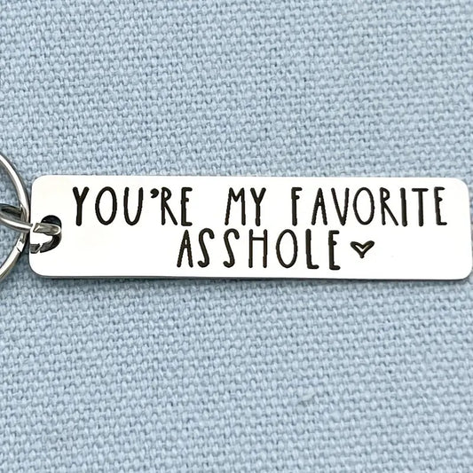 Favorite Asshole Laser Marking And Lettering Key Ring