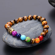 Sieben Chakra Healing Perlen Armband Natürliche Lava Stein Tiger Eye Perlen Armband