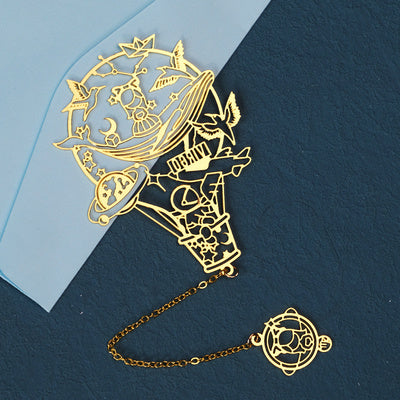 Twelve Constellations Series Metal Bookmark Brass Hollowed Out