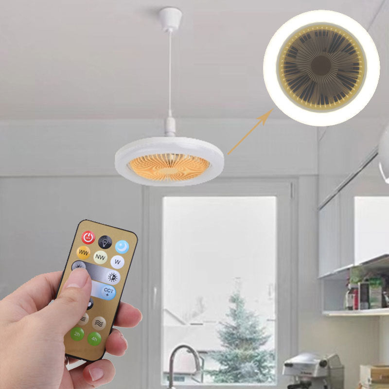 Ceiling fan 26cm with E27 30W LED lamp remote control