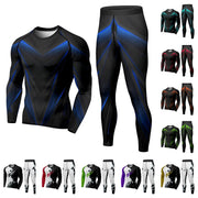 Herren 2-teiliger Trainingsanzug Kompressionskleidung Laufsport Winter Langarmhose