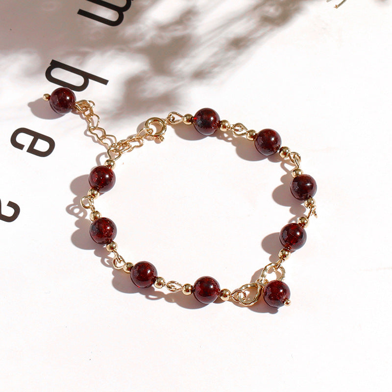 Bardo Wine Red Garnet Bracelet For Women