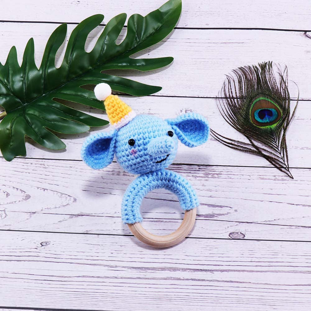 Baby Rattle Hand Woven Cartoon Animal Bracelet Newborn Soothing Doll