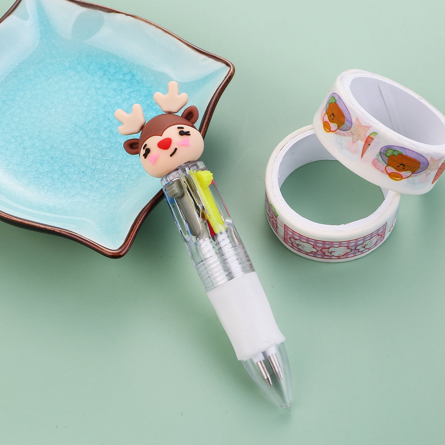 Christmas Mini Four-color Ballpoint Pen Color Pressing Pen