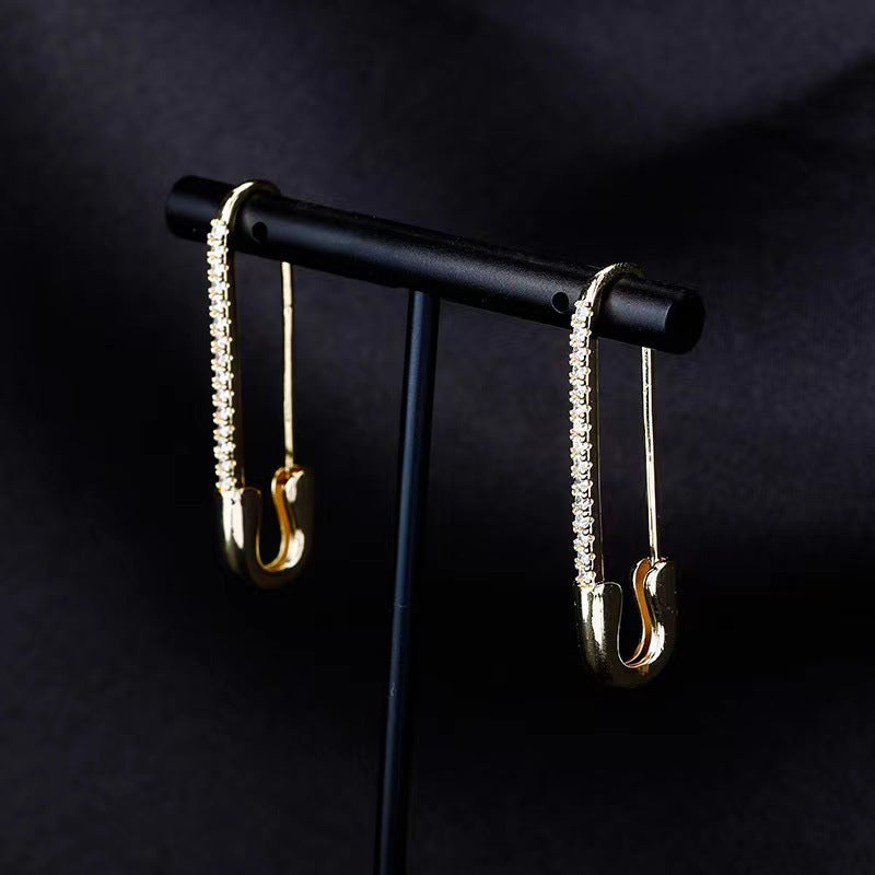 Ladies Fashionable Temperament Inlaid Zircon All-match Earrings