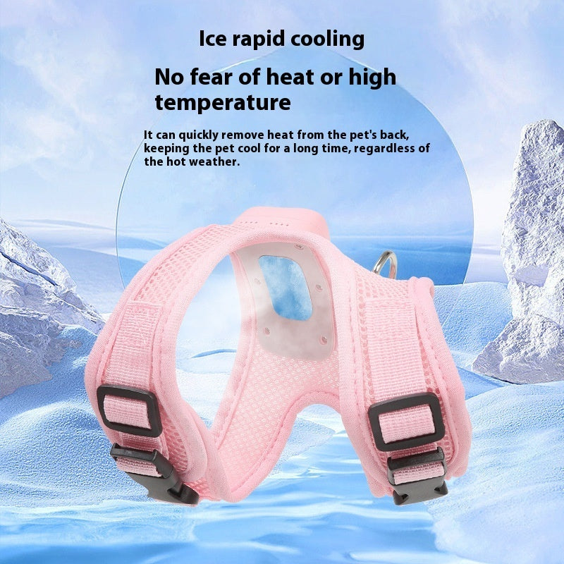 Dog vest chest strap cooling and breathable with air conditioning