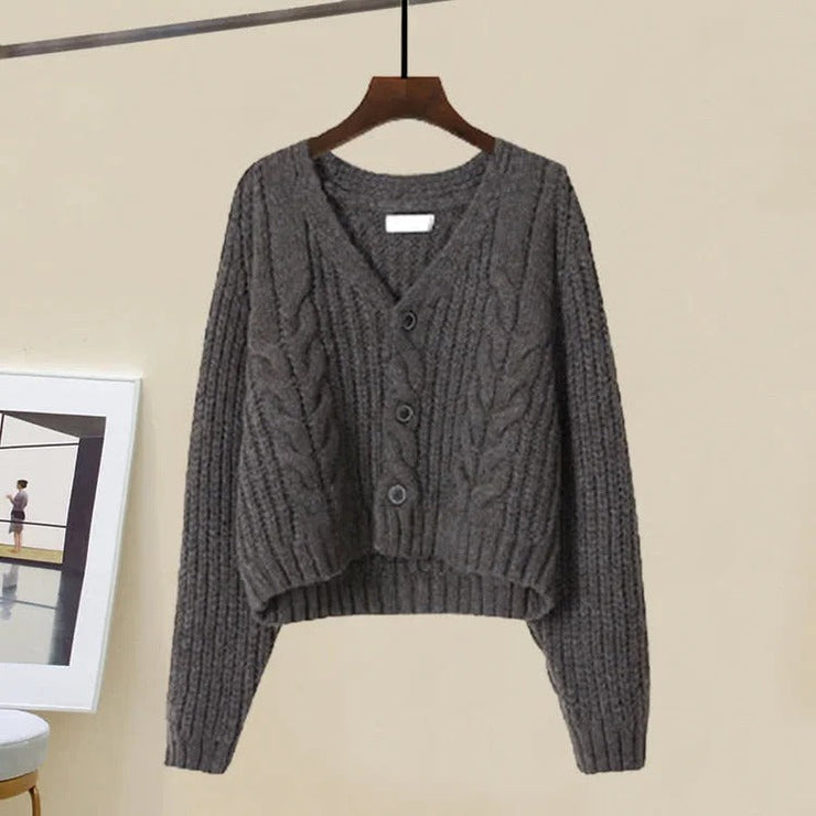 Dicker Pullover Cardigan zum Abnehmen für Frauen