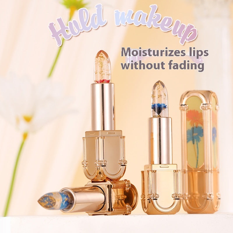 Women Jelly Warm Flower Square Tube Lipstick