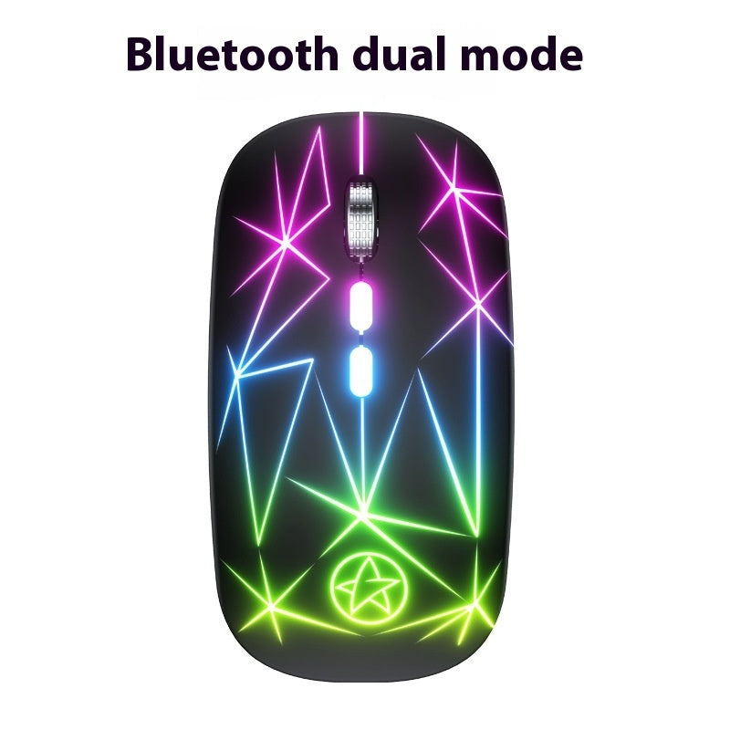 Drahtlose Bluetooth-Maus Dual-Mode Leuchtendes Ladespiel Büro 5-Schlüssel Metall roller