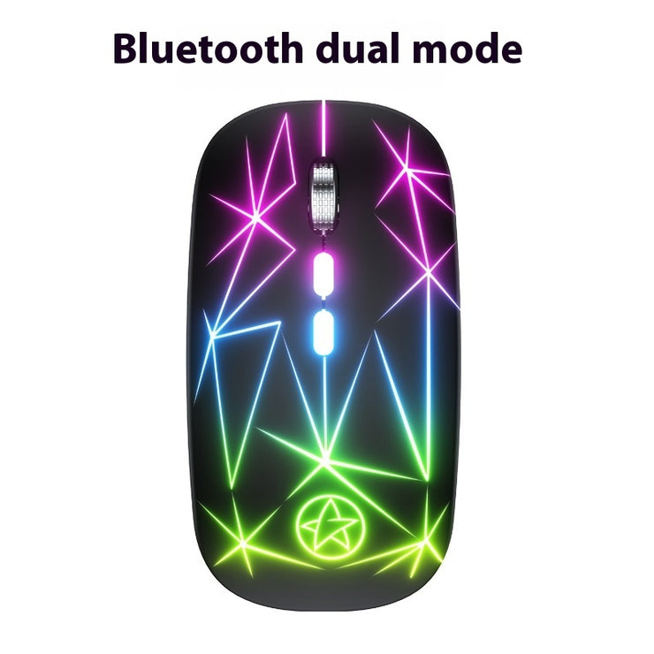 Drahtlose Bluetooth-Maus Dual-Mode Leuchtendes Ladespiel Büro 5-Schlüssel Metallroller