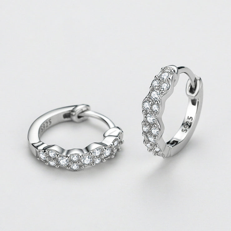 Women's S925 Silver Geometric Rhinestone Earrings