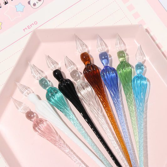 Set 9 Farben Glas Tropf Stift Vintage