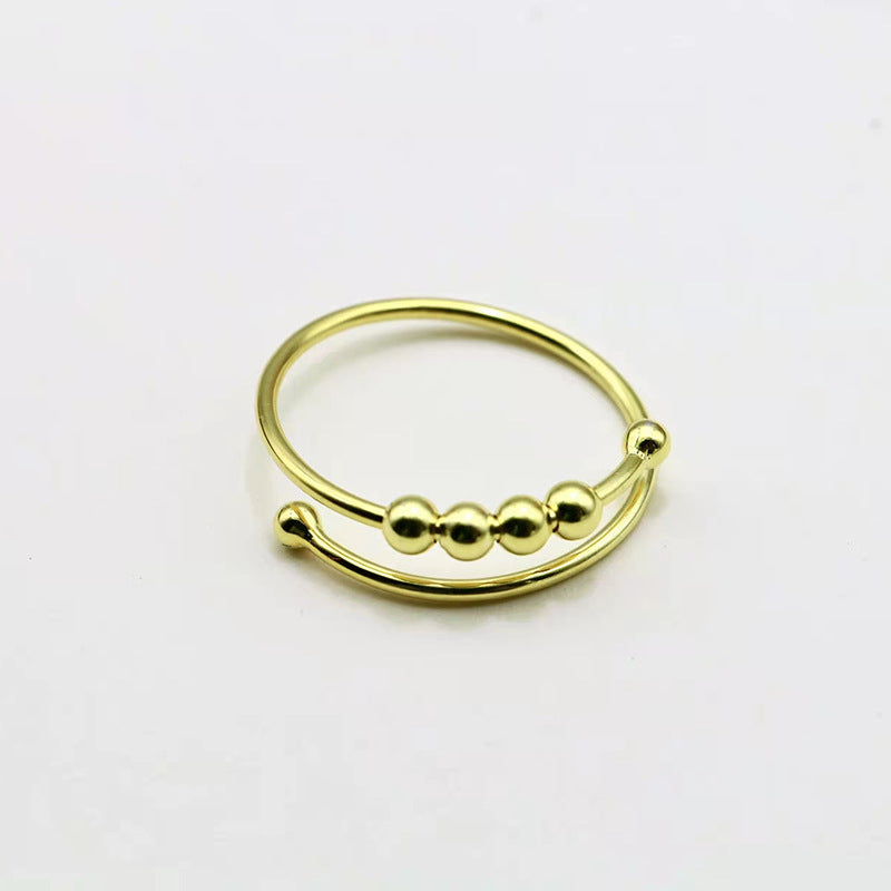 Women's S925 Sterling Silver Turnable Decompression Ring