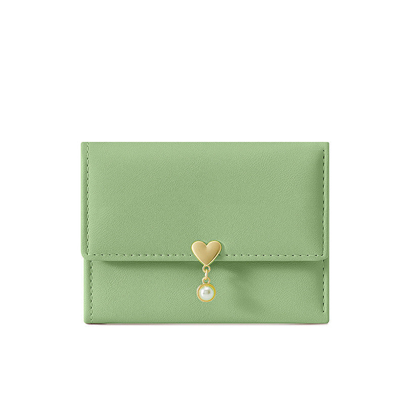 Mini Damen niedlich Tri-Fold Love Wallet