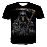 Herren T-Shirt mit Rundhalsausschnitt, kurzärmelig, Totenkopf-Motiv, Streetwear