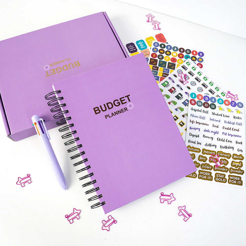 Coil Notebook Stickers Monthly Financial Planning English Budget Book Suit