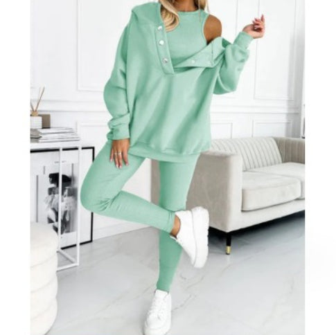 Leisure Comfortable Loose Sports Three Piece Set