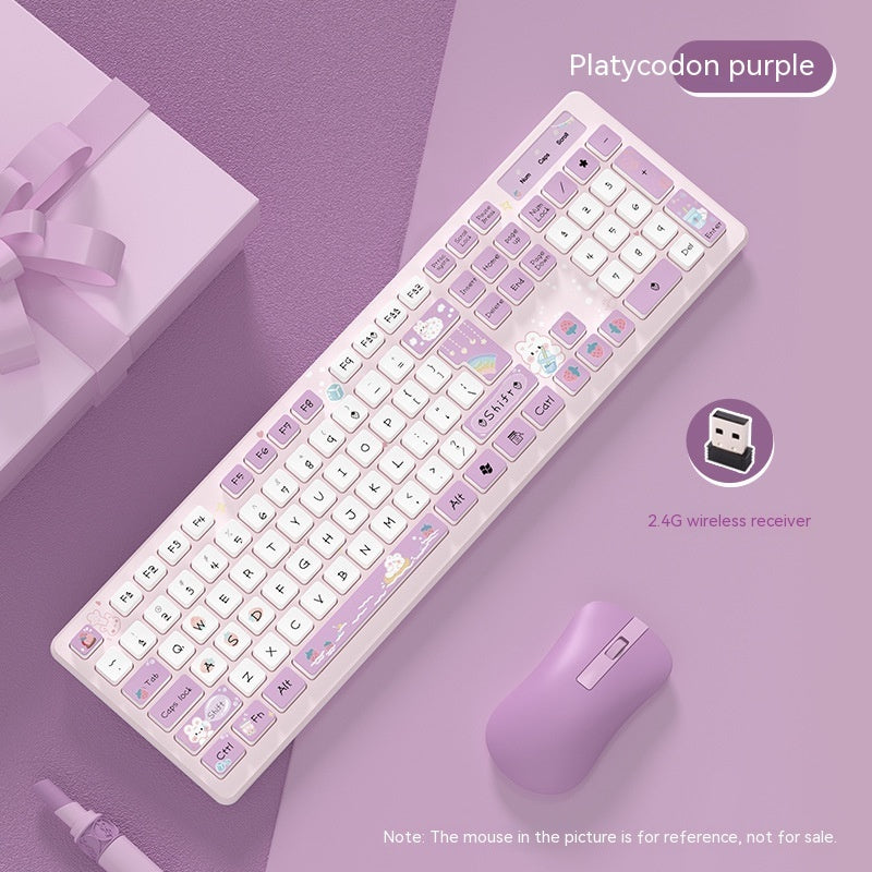 Milk Tea Rabbit Cute Chocolate Wired Keyboard