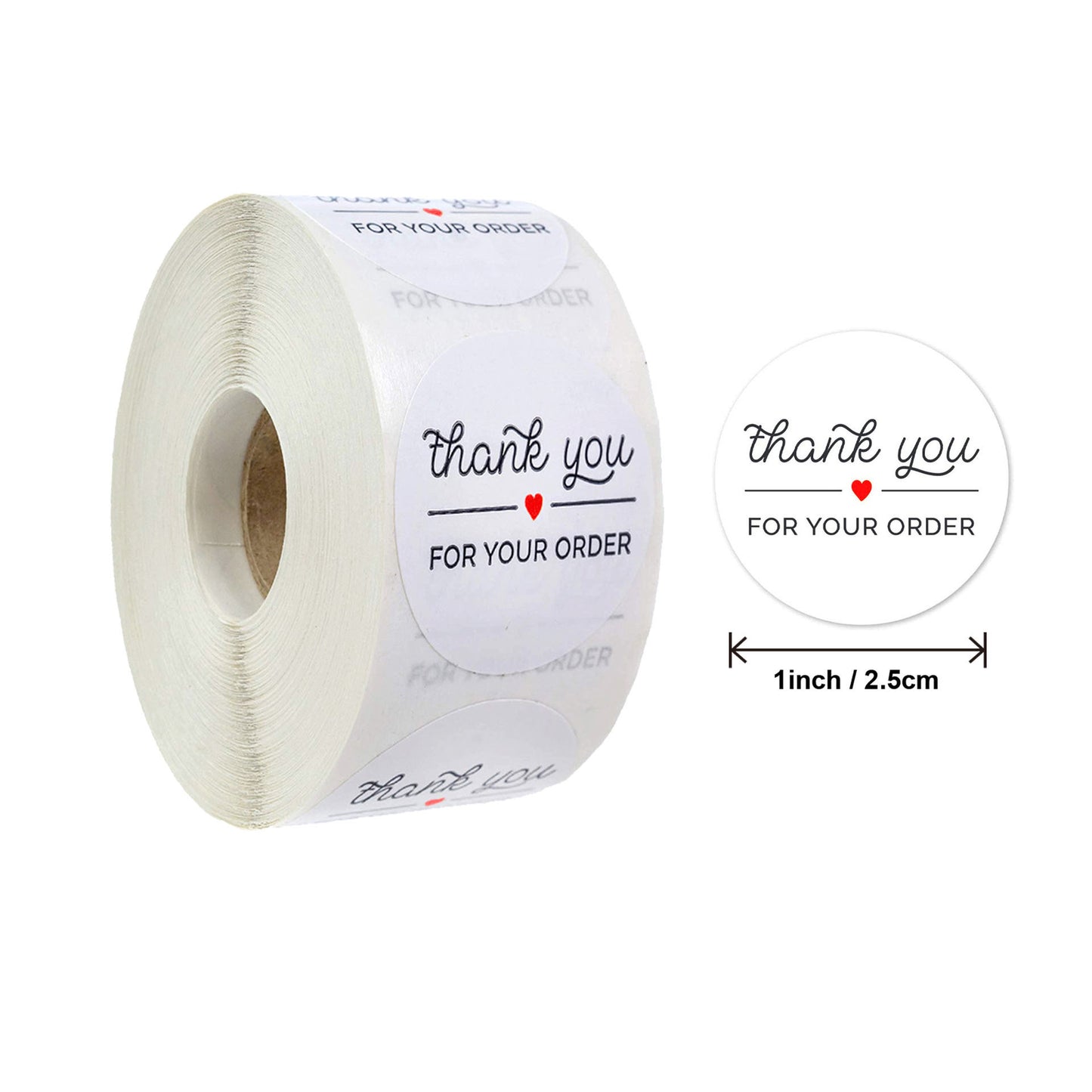 Round Thank You Sticker for Order Gift Shop White Label 500pcs