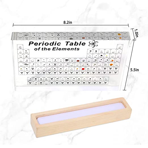 Perioden system mit 83 Arten realer Elemente im Inneren, Acryl-Perioden system der Elemente Proben, leicht zu lesen, kreative Geschenke für Natur wissenschaftler und Studenten