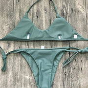 Damen Bademode Bikini Einfarbig Bikini Set