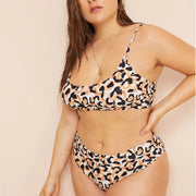 Plus Size Triangel-Bikini mit Leopardenmuster