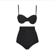 Retro-Bikini-Badeanzug mit hoher Taille