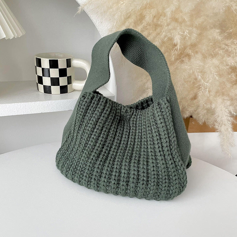 Simple All-match High-grade Wool Knitted Handbag