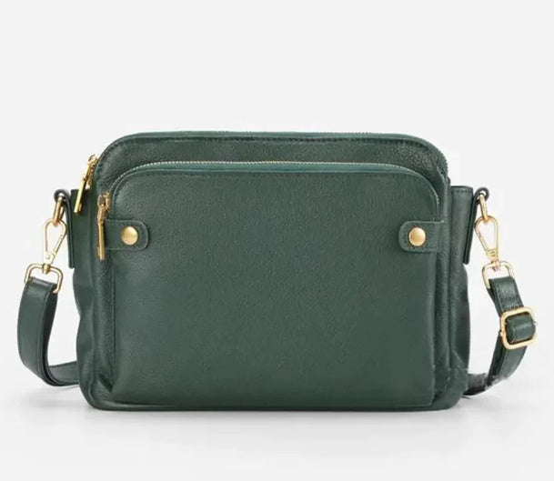 Europäische und amerikanische Retro Drei-Schicht-Leder-Messenger-Tasche