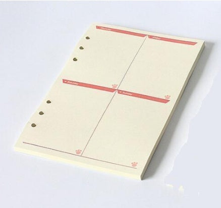 A5 A6 Farbiges Tagebuch-Binder-Füllpapier