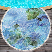 Marine Life Round Printed Beach Towel