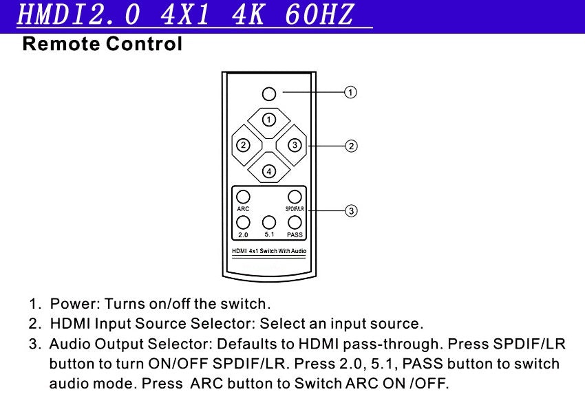 Switch With Audio Four In And One Out