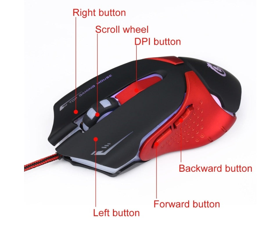 HXSJ A903 Optical 6-Button Gaming Mouse 3200 DPI