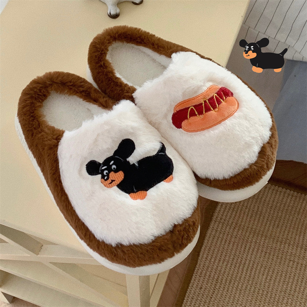 Women's fleece slippers with thermal cotton