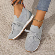 Neu Lace Up Mesh Flats Schuhe Für Frauen Atmungsaktiv Casual Atmungsaktive Wanderschuhe