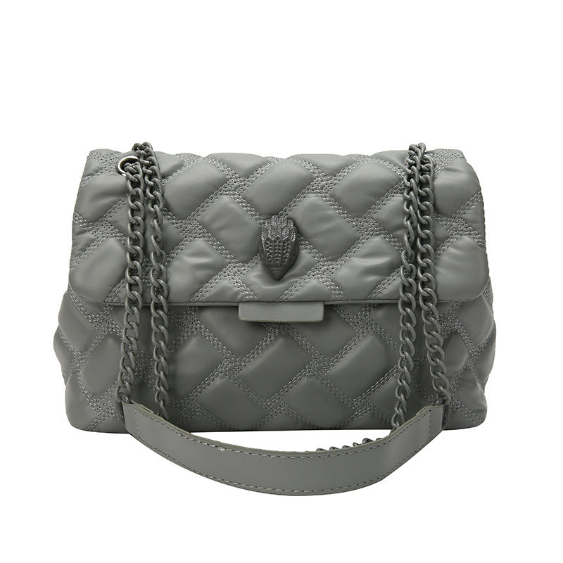 Checkered Embossed Chain Personality Shoulder Bag