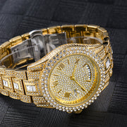 Modische High-End-Doppelkalender Business Full Diamond Quartz