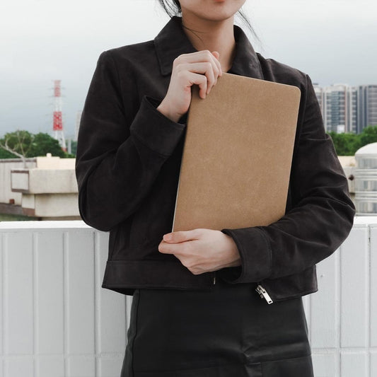 Suede Computer Sleeve in Cocoa Brown