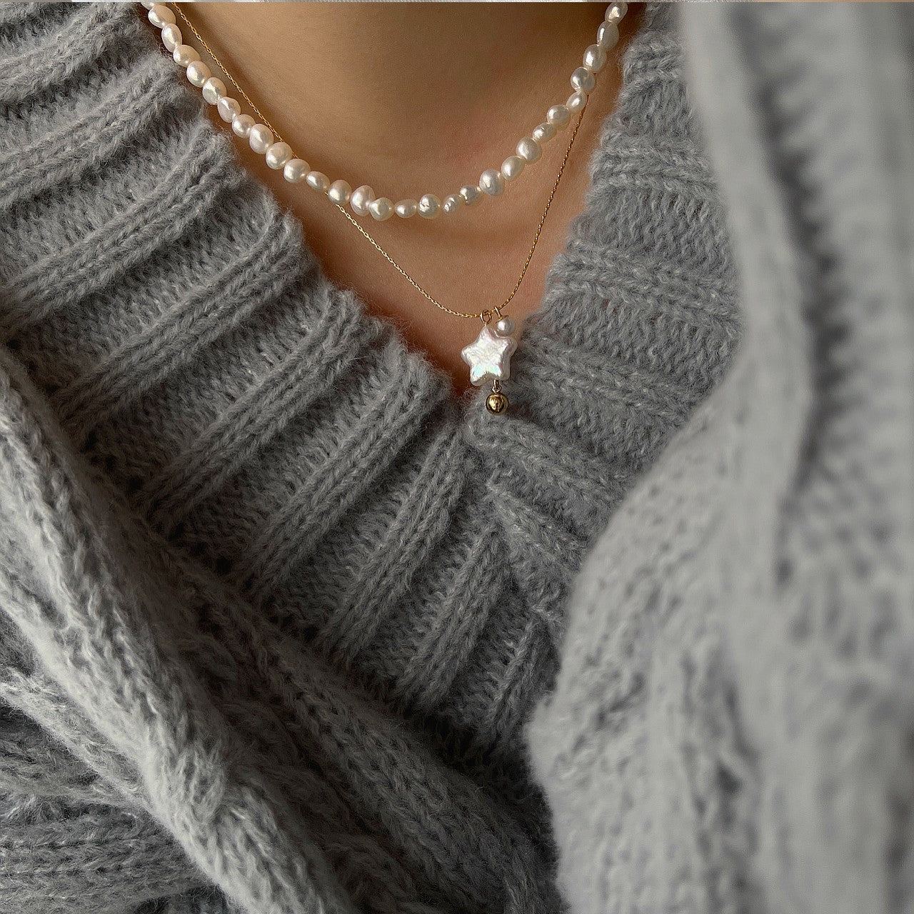 Pearl Baroque Fashion Sweater Chain