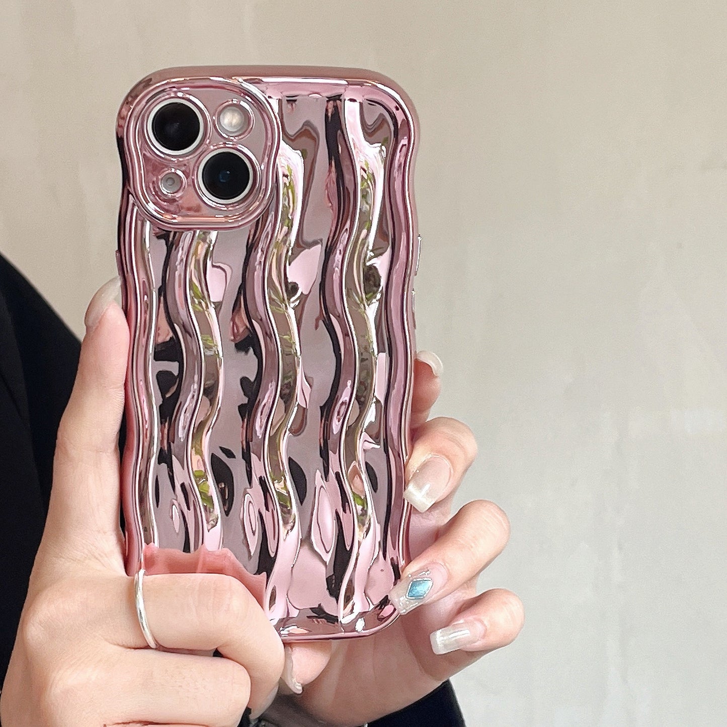 Electroplating water ripple-proof phone case solid color