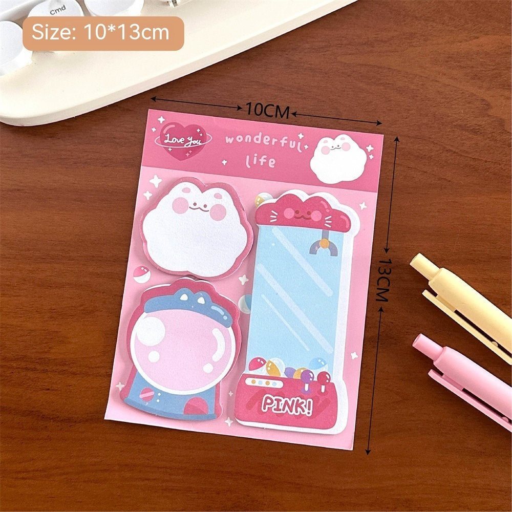 Cartoon Combination Sticky Notes Girly Style Creative Message Special-shaped Stickers Student Cute Hand Account Note Paper