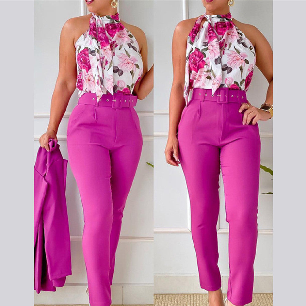 Women's Floral Vest Suit