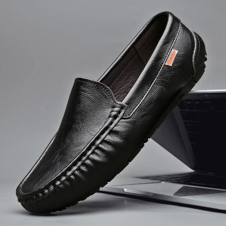 Slip-On-Loafer aus Leder im britischen Stil