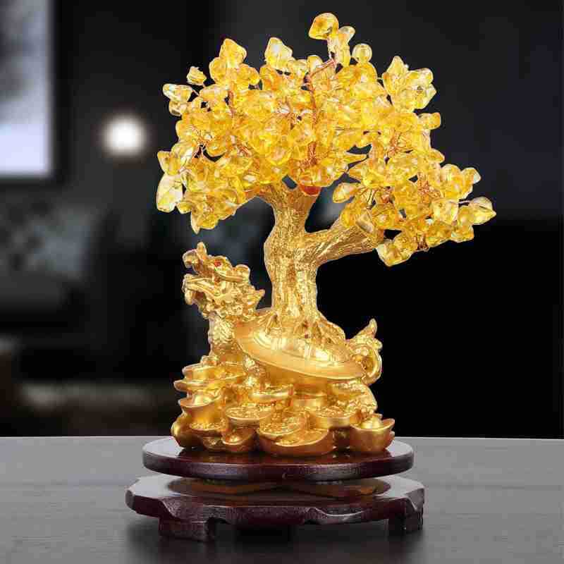 Citrine kleine Wasser Schildkröte Geldbaum Feng Shui Glücks baum dekorative Ornamente