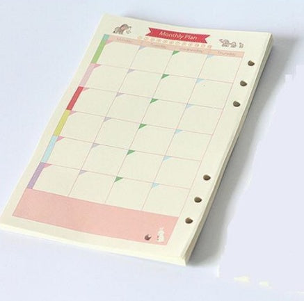 A5 A6 Farbiges Tagebuch-Binder-Füllpapier