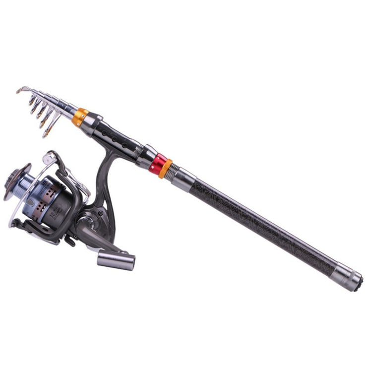 Fishing-Rod-Set Lures Spinning Reel Combo Line Telescopic Carbon-Fiber Travel And